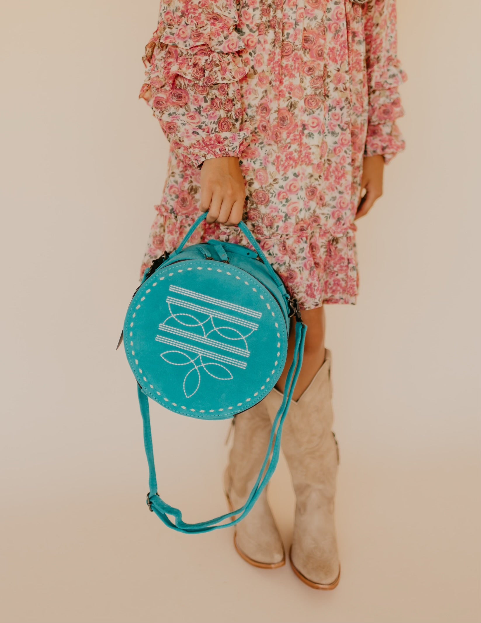 Suede Canteen Bag - Turquoise