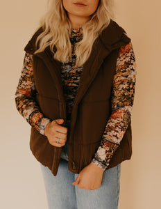 The Memphis Puffer Vest - Brown