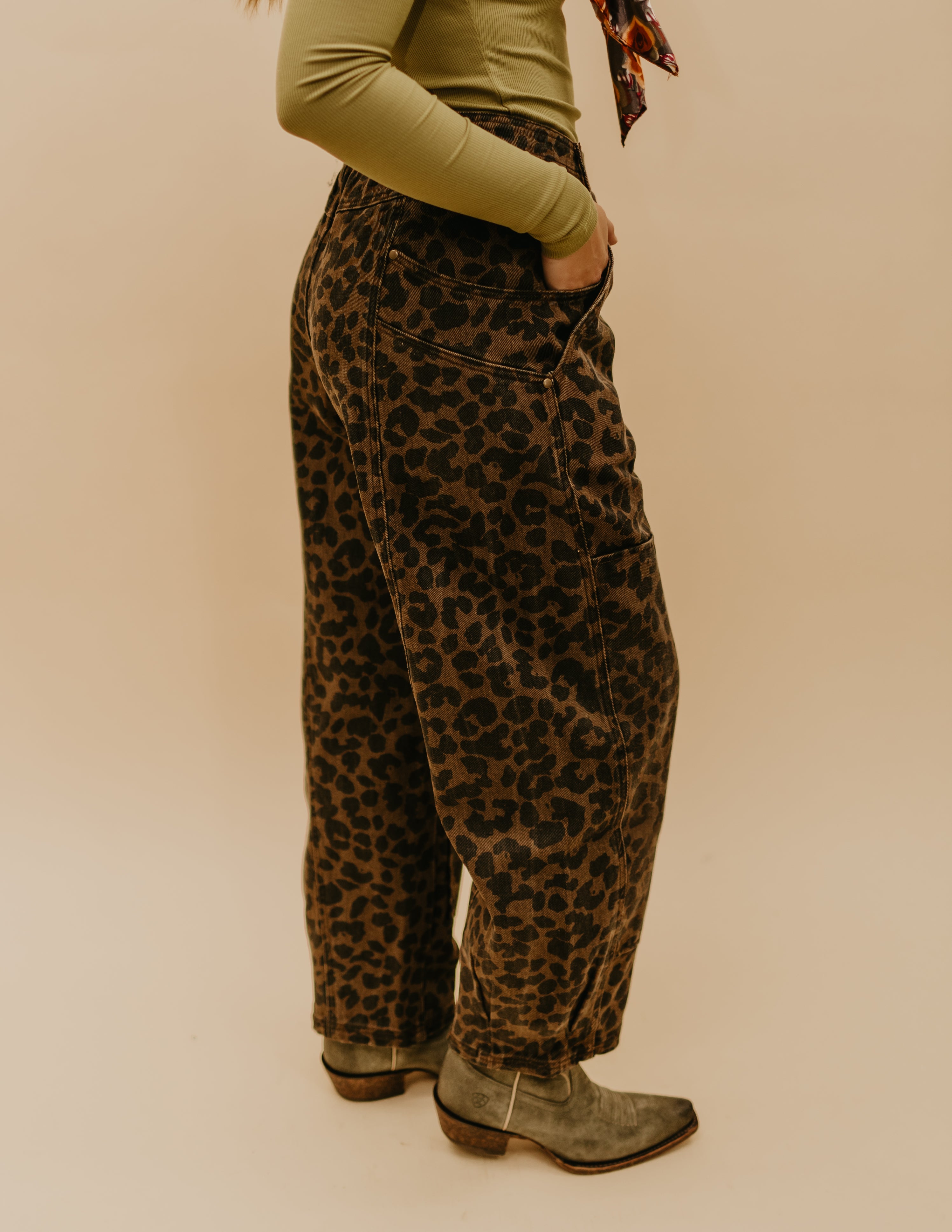 The Paloma Leopard Barrel Pant