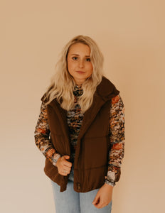 The Memphis Puffer Vest - Brown