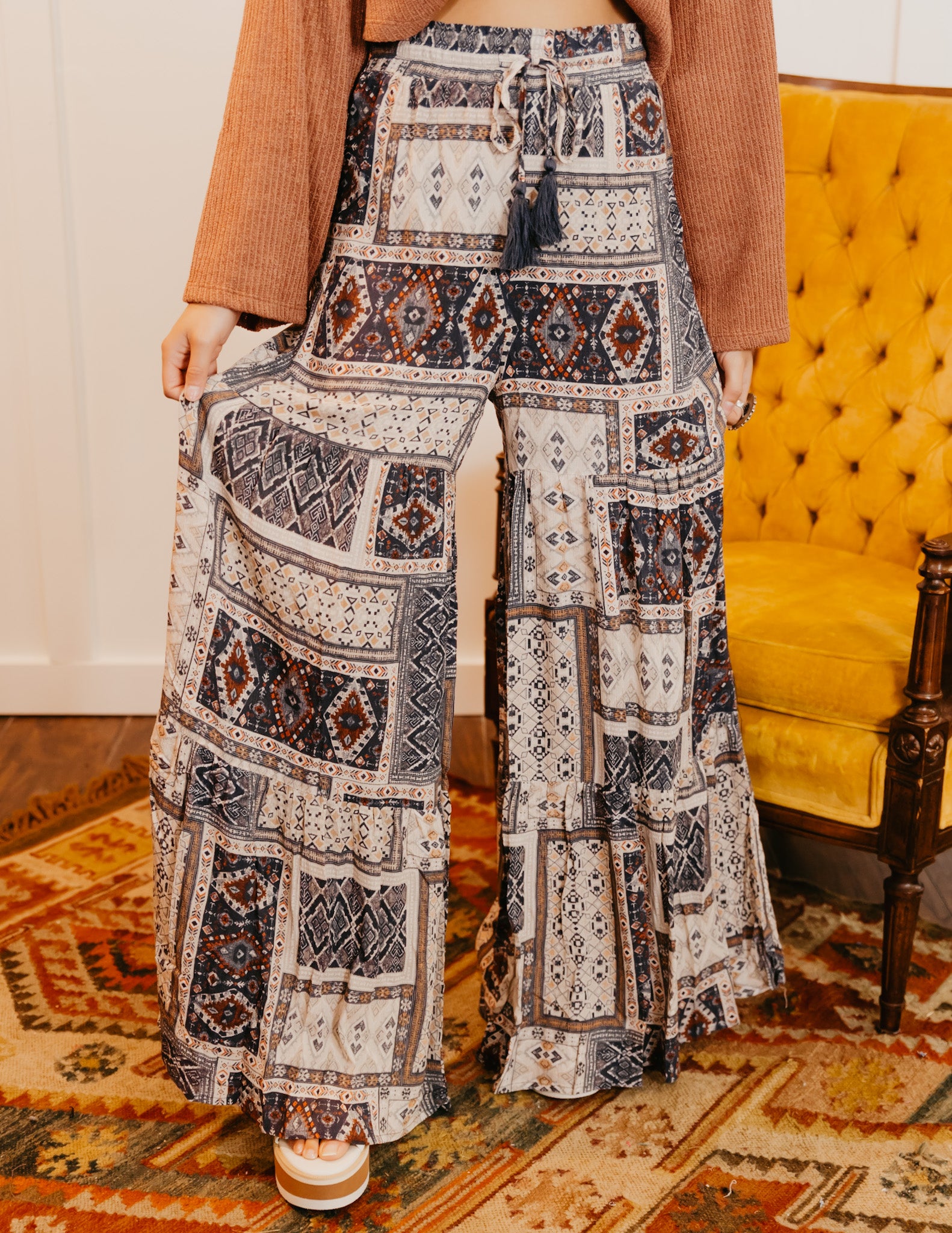 The Lorin Boho Pant - Navy