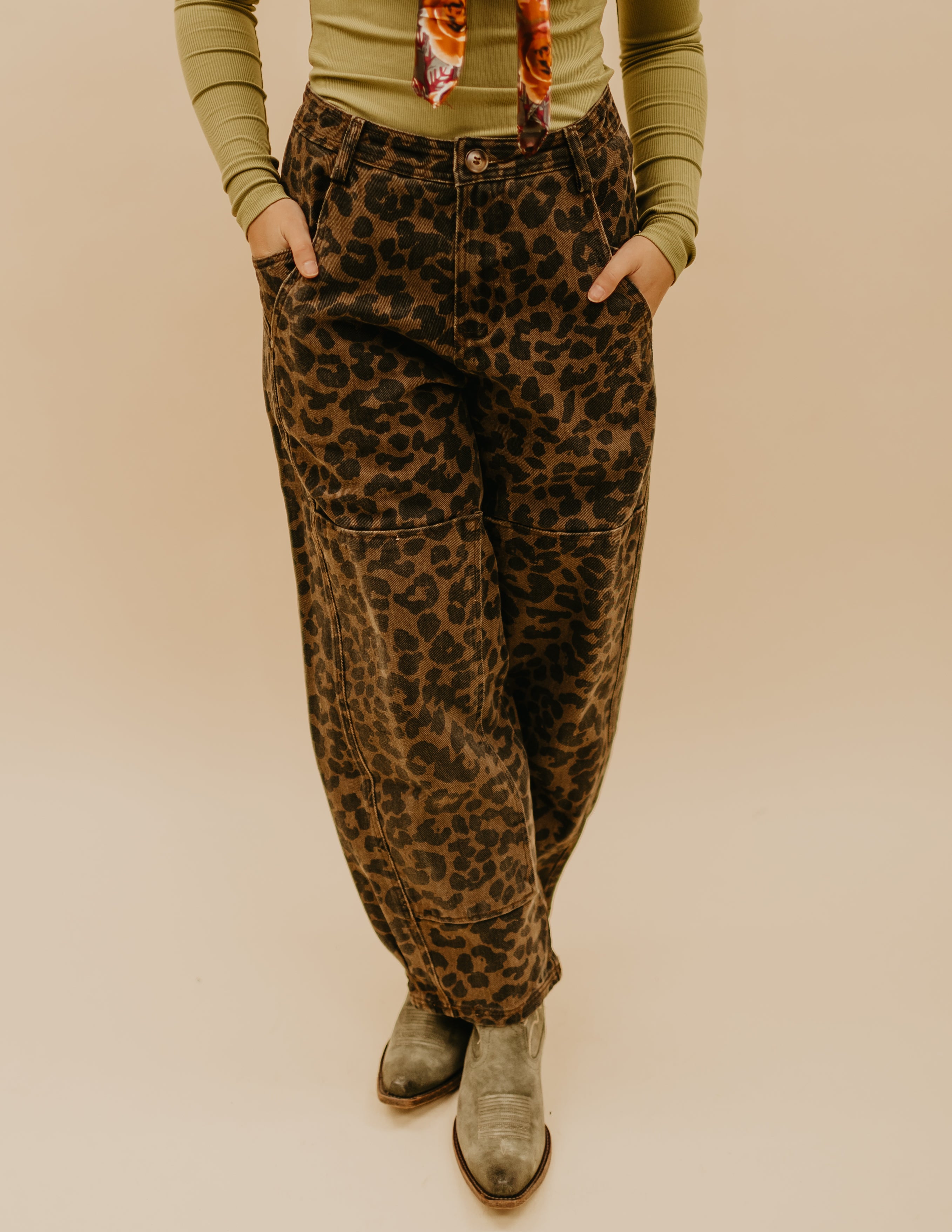 The Paloma Leopard Barrel Pant