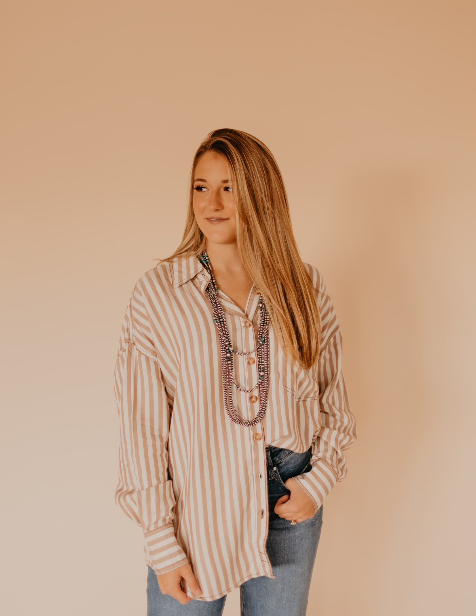 The Iverson Stripe Top - Tan