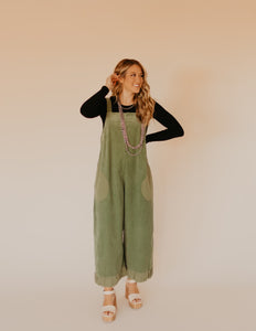 The Marci Corduroy Overalls - Green