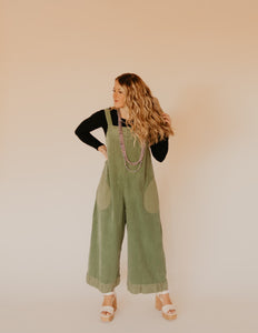 The Marci Corduroy Overalls - Green