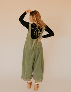 The Marci Corduroy Overalls - Green