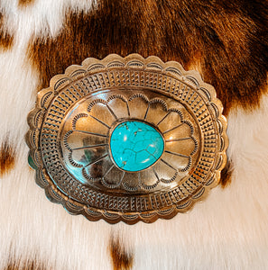 The Badlands Turquoise Buckle - The Branded Blonde